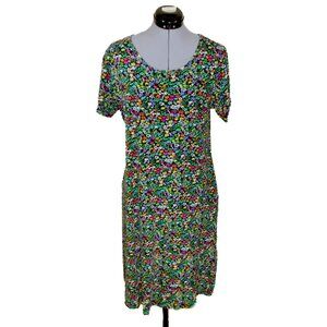 Vintage LA CERA Medium Floral Midi Shift Dress Cotton 90s Grunge Cottagecore